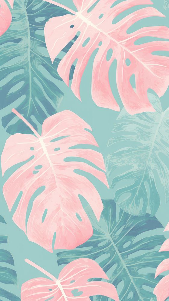Monstera wallpaper backgrounds outdoors painting.