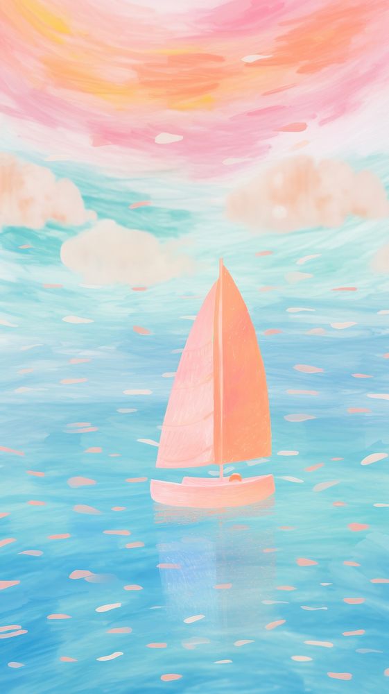 Sailing boat painting backgrounds watercraft.