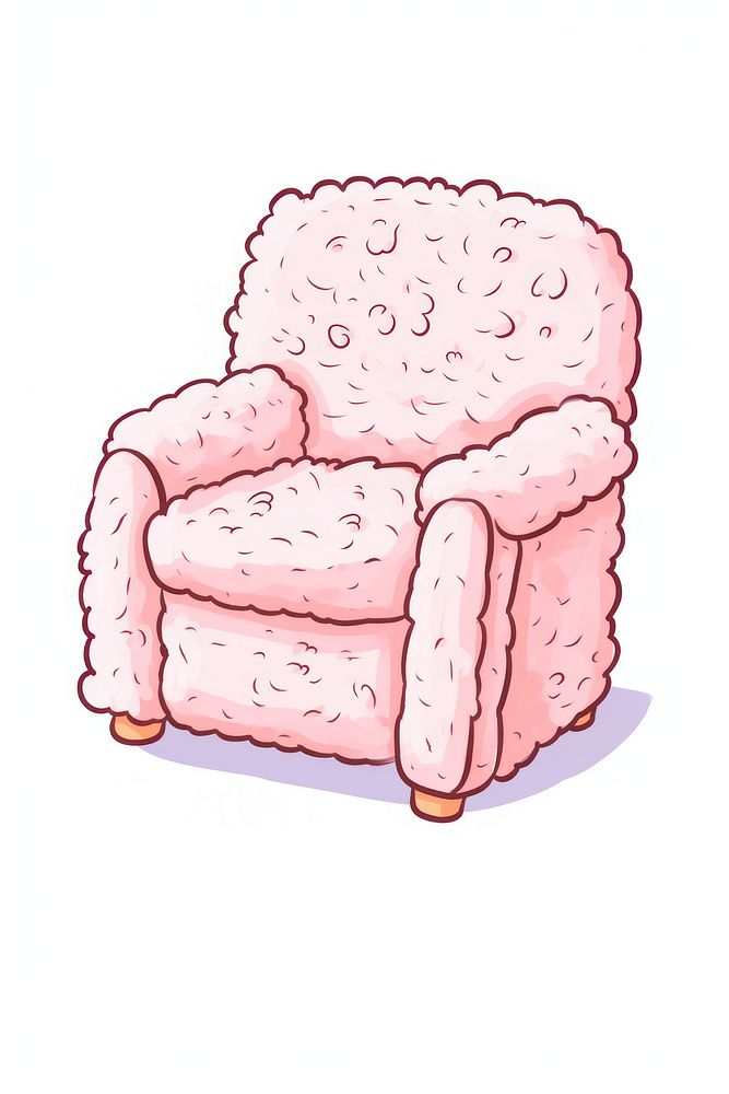 Doodle illustration armchair furniture cartoon white background.
