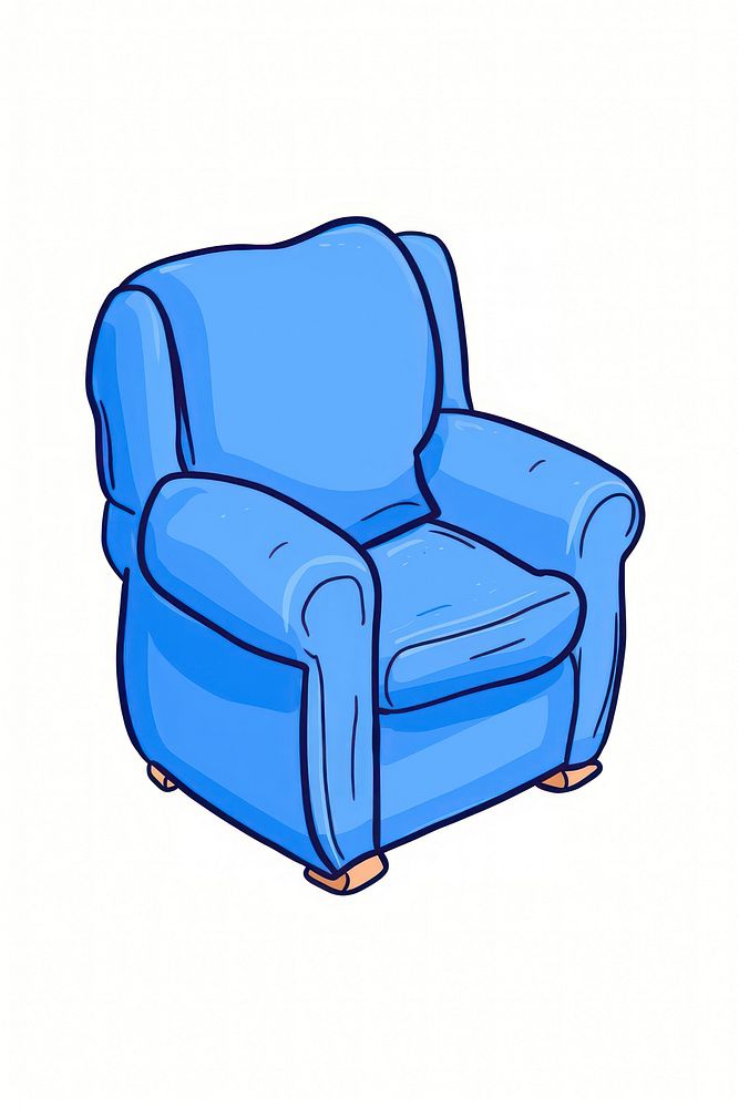 Doodle illustration armchair furniture cartoon white background.