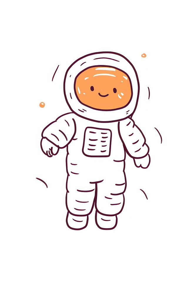 Doodle illustration astronaut cartoon drawing sketch.