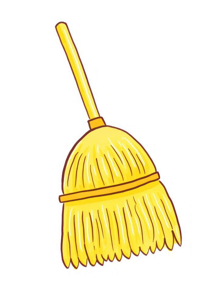 Doodle illustration broom cartoon white background cleanliness.