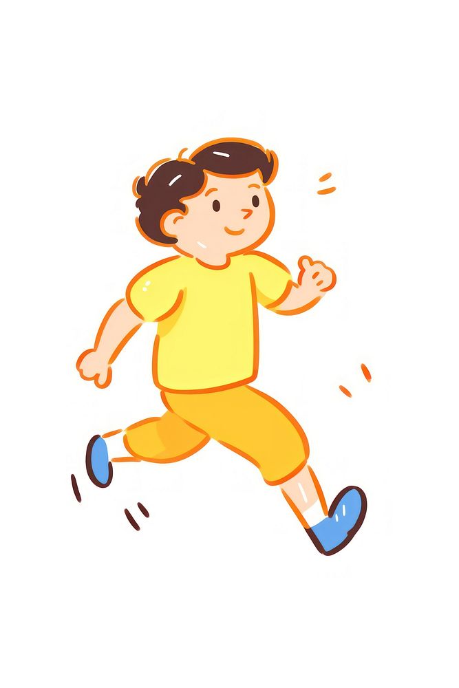 Doodle illustration person running cartoon drawing illustrated.