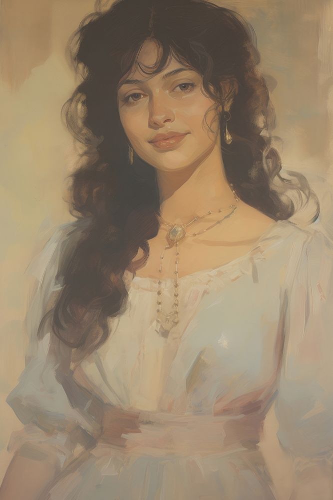 Portrait painting necklace jewelry.