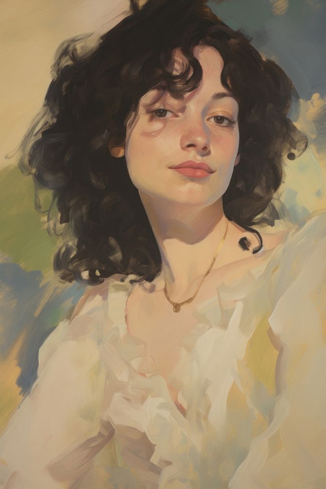 Portrait painting women art.
