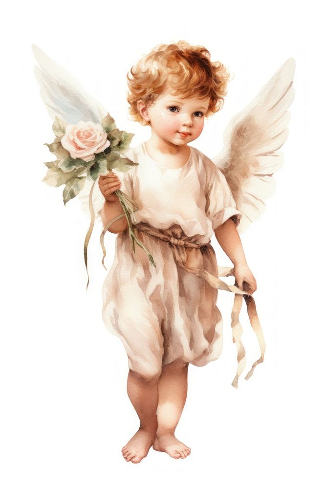 Child angel portrait flower baby.