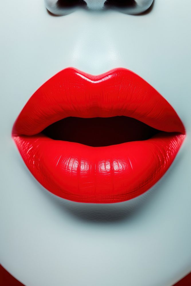 Photo of lips cosmetics lipstick portrait.