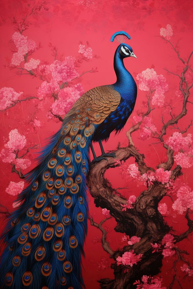 Photo of peacock painting animal bird.
