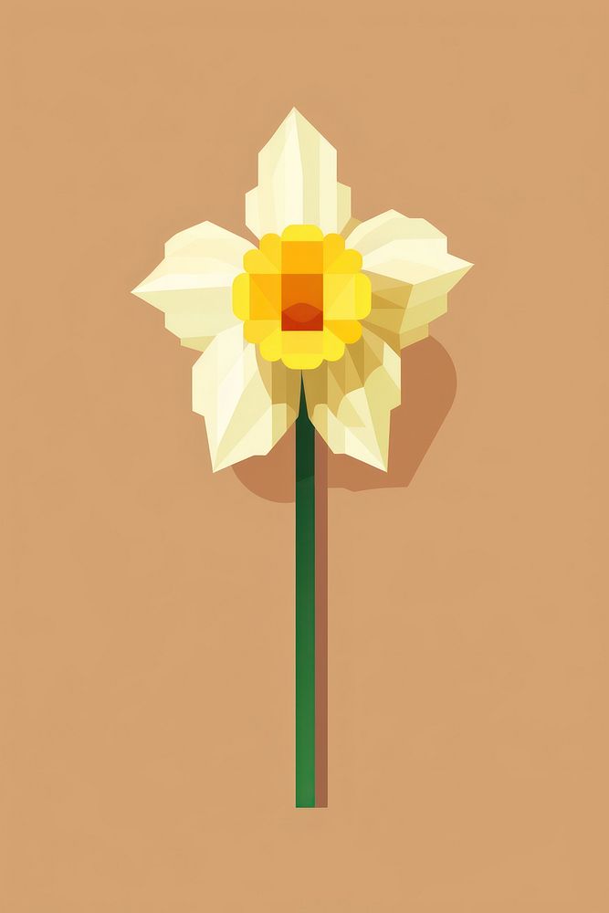 Daffodil flower pixel daffodil symbol | Premium Photo Illustration ...