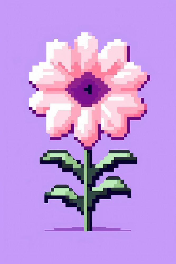 Fan Flower flower pixel art graphics pattern.
