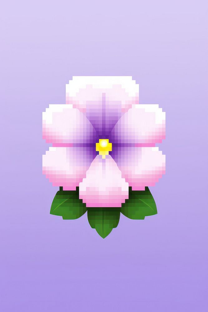 Pansy flower pixel blossom purple petal.