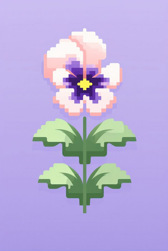 Pansy flower pixel plant pansy | Premium Photo Illustration - rawpixel