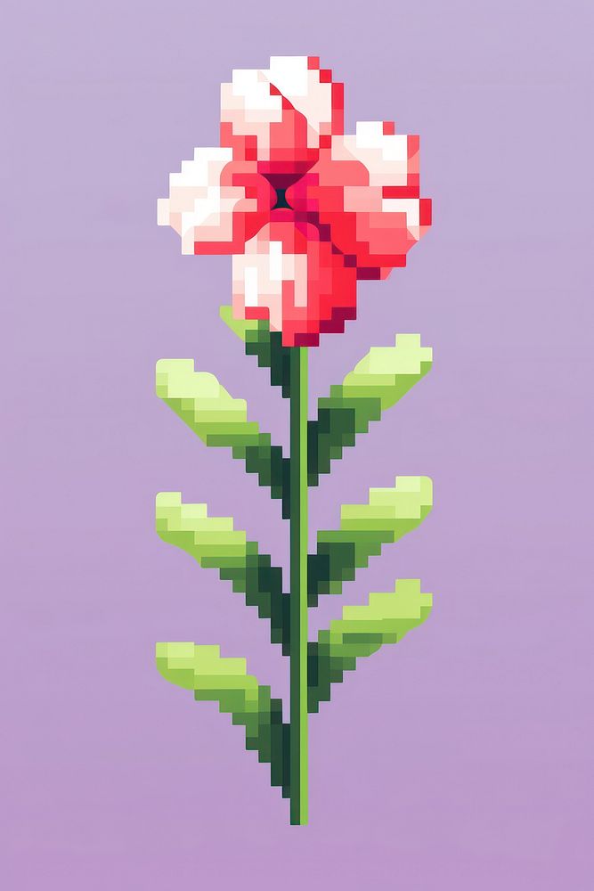 Snapdragon flower pixel graphics pattern plant.