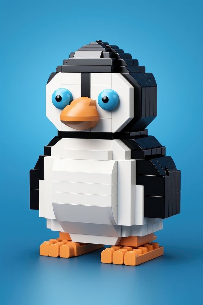 Penquin brick toy representation portrait penguin.