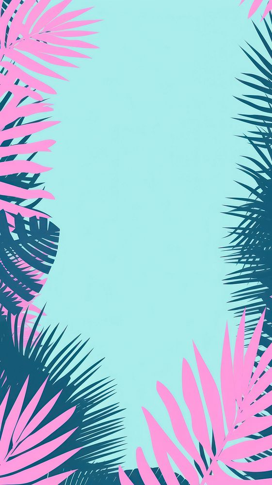 Memphis palm leaves border backgrounds outdoors pattern.