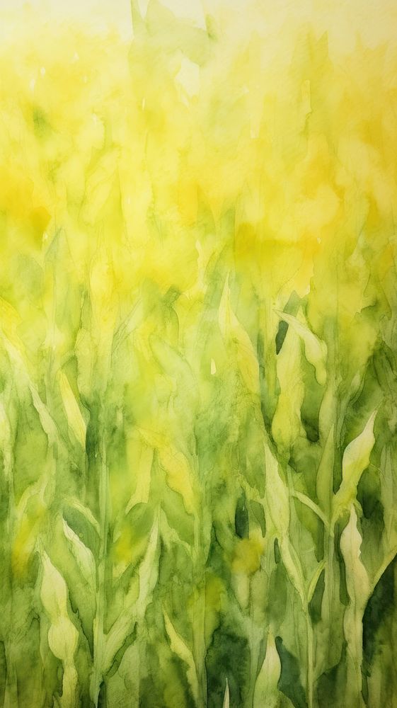 Wallpaper corn field painting plant green.