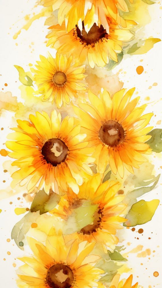 Wallpaper sunflowers painting petal plant.