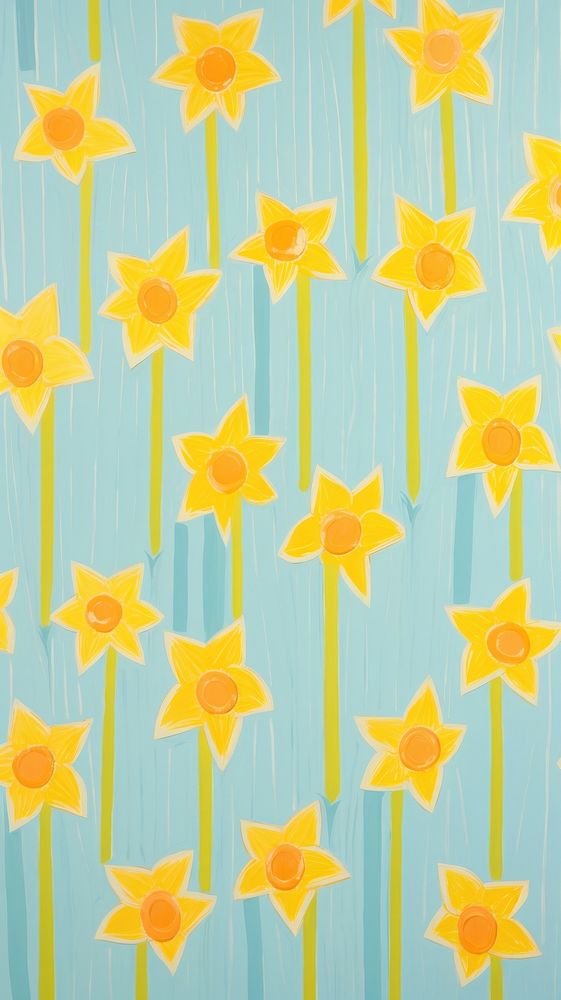 Jumbo daffodil flowers pattern backgrounds wallpaper.
