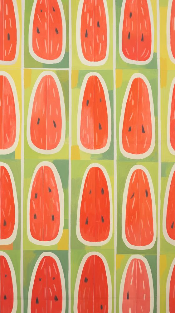 Sliced watermelon fruits backgrounds painting pattern.