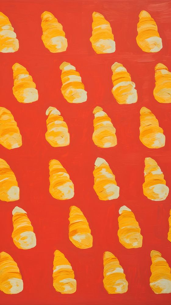 Croissants backgrounds pattern acrylic paint.