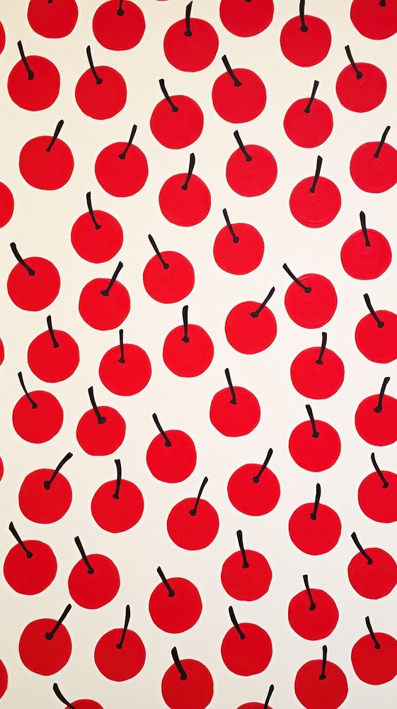 Large size red cherries pattern backgrounds plant.