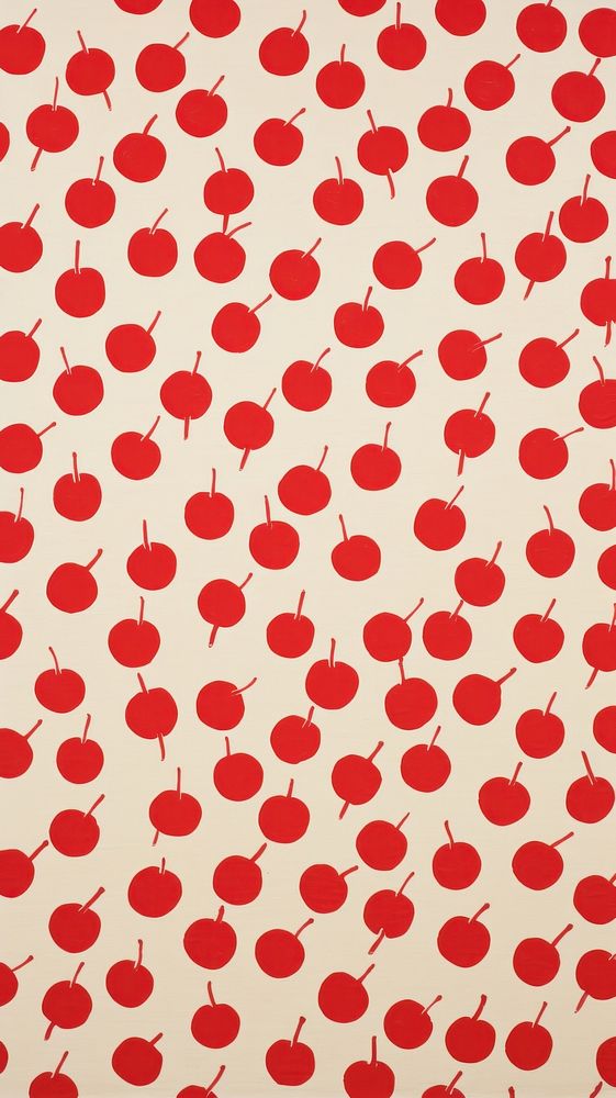 Large size red cherries pattern backgrounds wallpaper.