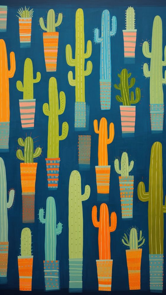 Giant cactuses backgrounds pattern plant.