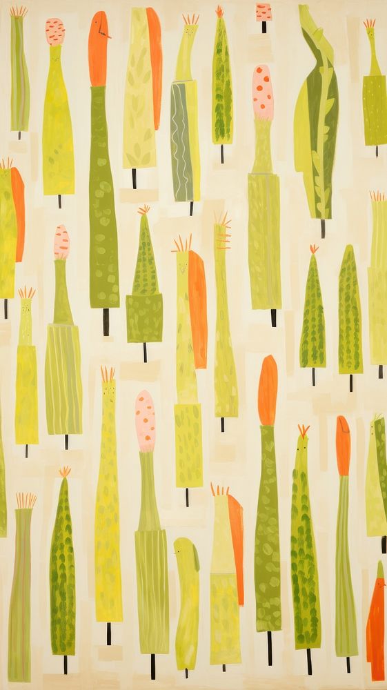 Jumbo asparaguses vegetable pattern backgrounds art.