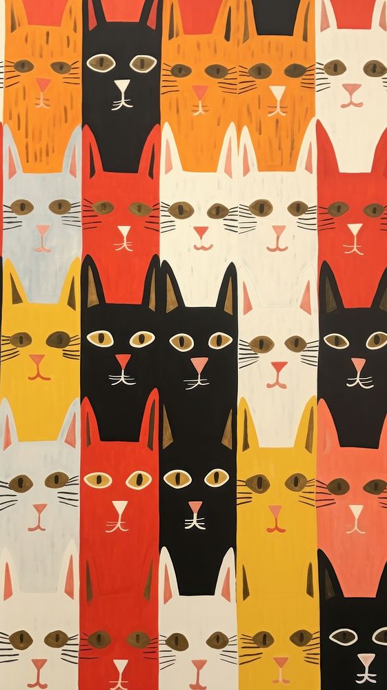Jumbo cat face pattern backgrounds art.