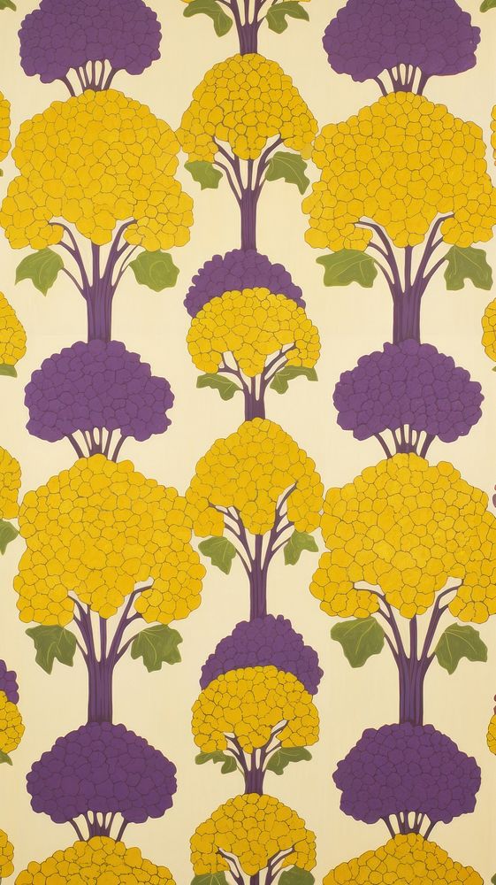 Jumbo purple cauliflowers pattern backgrounds wallpaper.