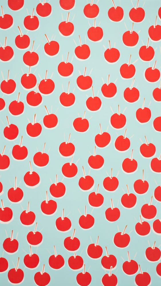 Jumbo red cherries pattern backgrounds repetition.