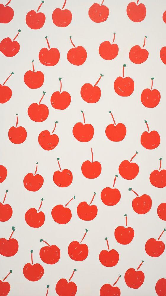 Jumbo red cherries pattern backgrounds wallpaper.