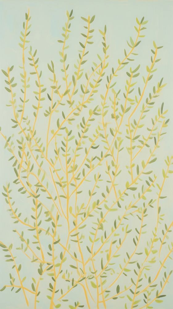 Jumbo thyme branches pattern backgrounds painting.