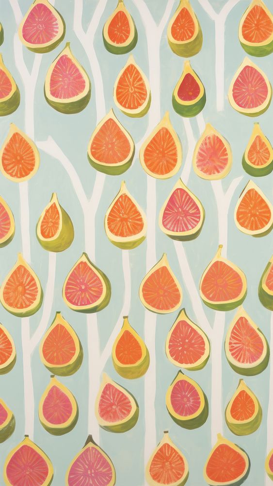 Large fig fruits backgrounds painting pattern.