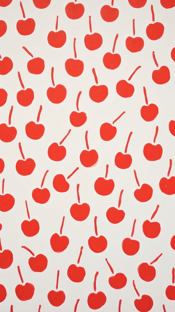 Large red cherries pattern backgrounds wallpaper.
