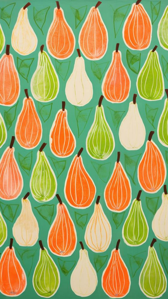 Pear fruits pattern backgrounds painting.