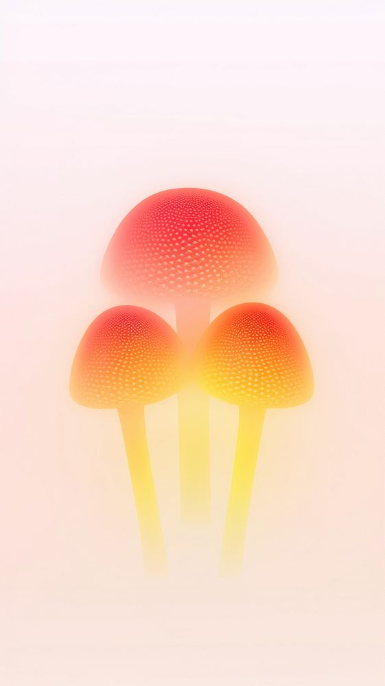 Abstract blurred gradient illustration dot mushrooms yellow fungus fragility.