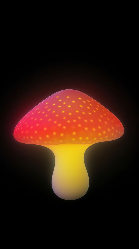 Abstract blurred gradient illustration dot mushroom agaric fungus yellow.