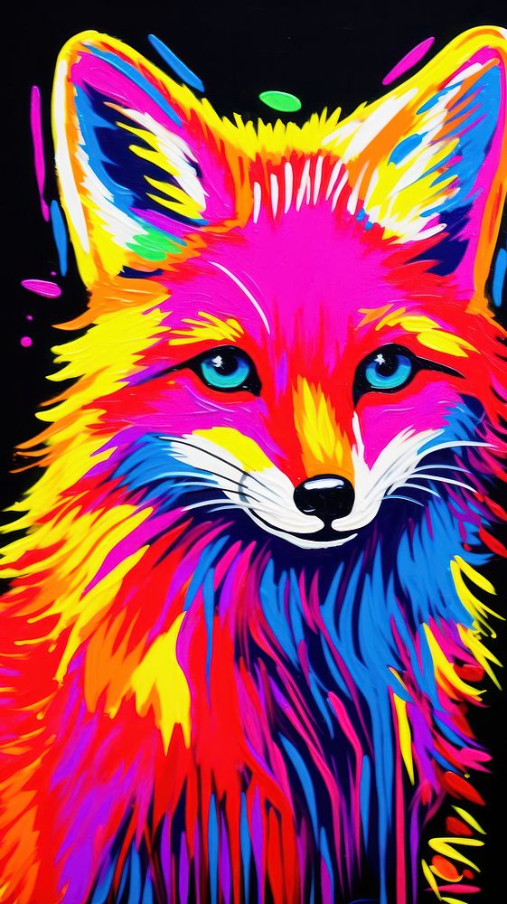Fox backgrounds painting mammal.