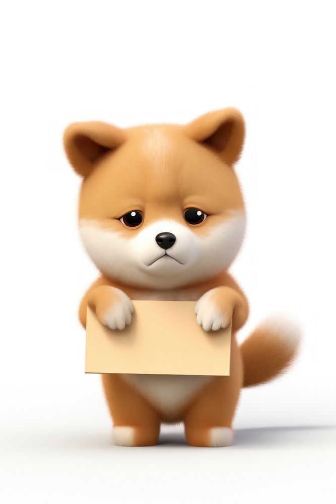 Sad puppy dog cardboard cute toy.