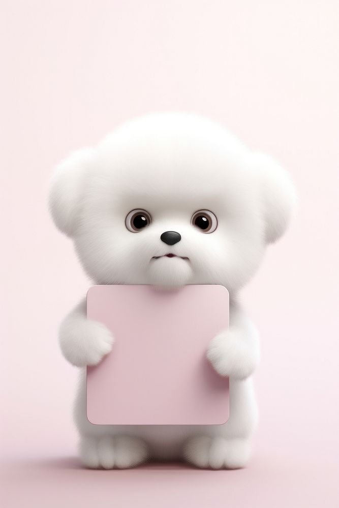 Sad puppy bichon white cute.