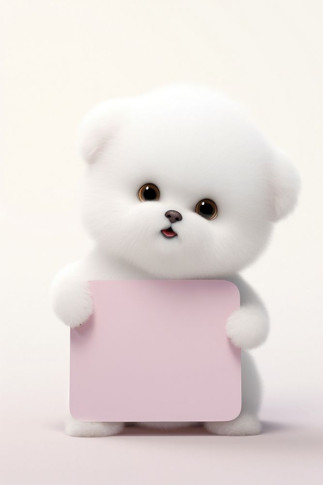 Sad puppy bichon cute toy.