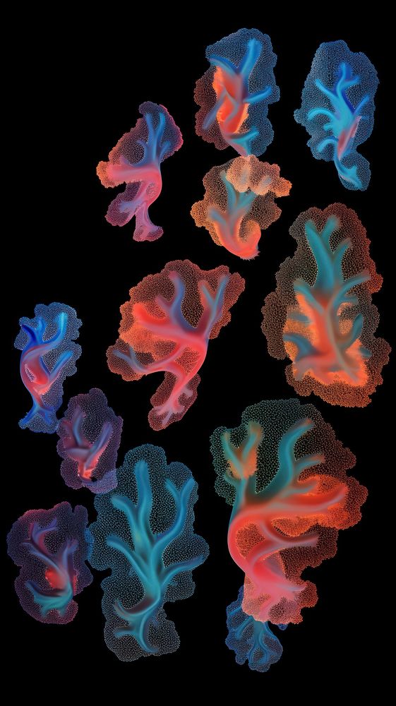 Coral petterns pattern black background translucent.