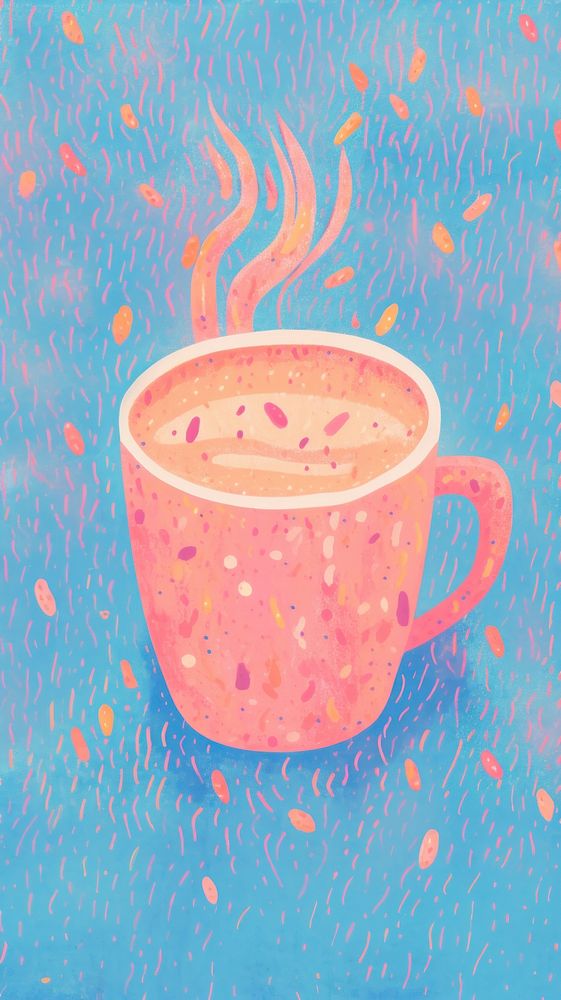 Coffee cup painting drink mug.
