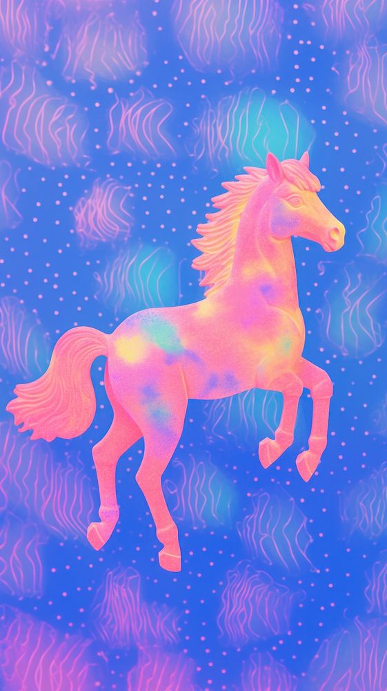 Horse art backgrounds purple.
