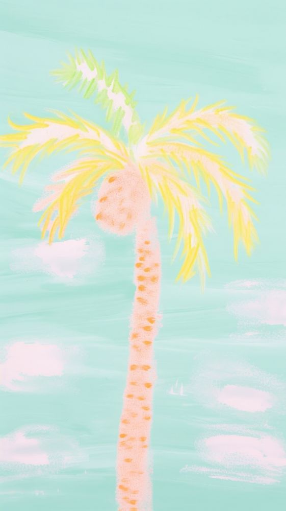Palm tree painting backgrounds plant.