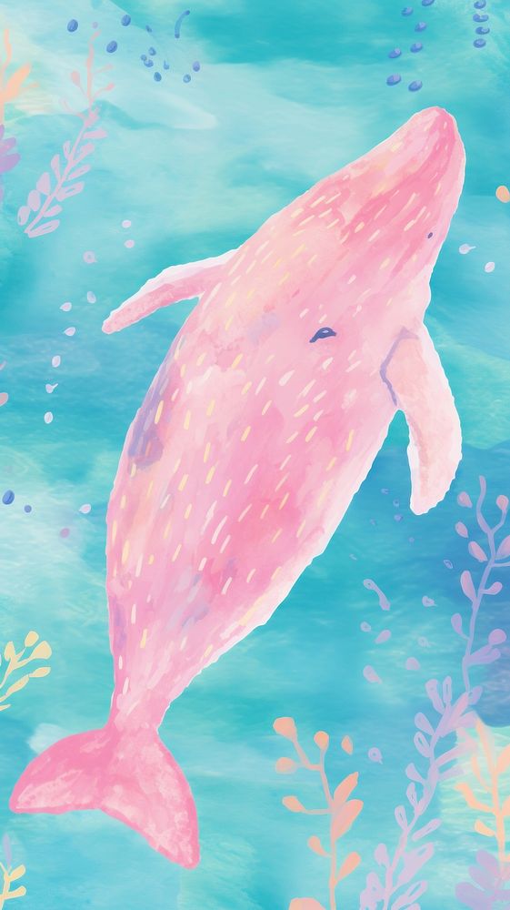 Whale painting dolphin animal.