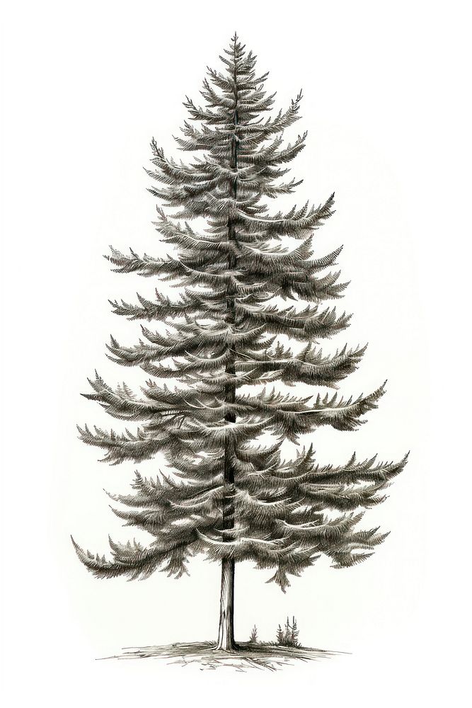 Spruce tree drawing sketch plant. | Premium Photo Illustration - rawpixel