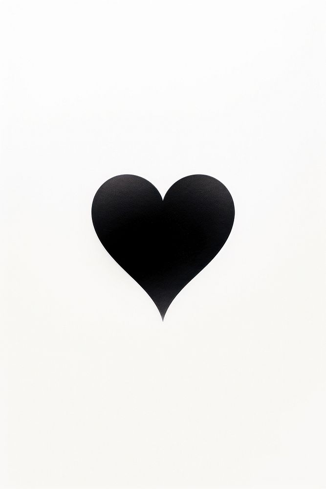 Black heart symbol white white background.