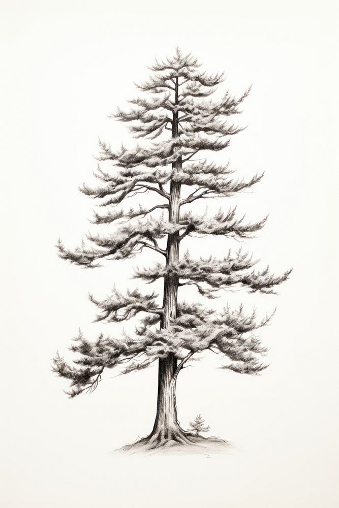 Cedar tree drawing sketch plant.